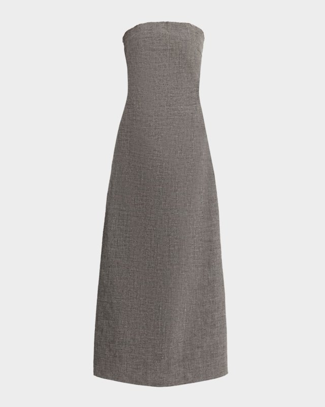 Dolcira Strapless Linen-Blend Dress